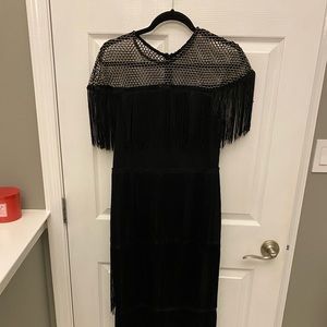 Black shein fringe dress